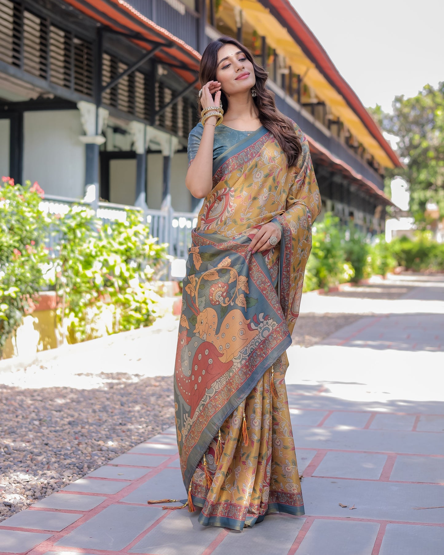 Maroon Handloom Cotton Saree with Intricate Peacock & Floral Art – Contrast Green Pallu